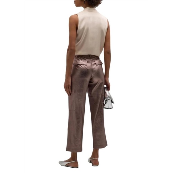 Kobi Halperin Diana Cropped Straight-leg Pants in Metallic Cargo - Picture 3 of 9
